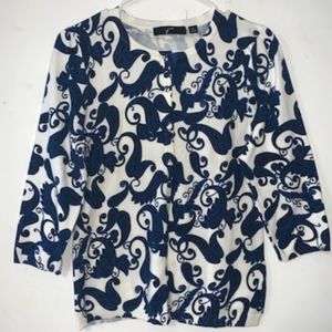 🌸- GNW sz Med Black & Blue Paisley Cardigan